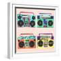 80S Boomboxes-victoria pineapple-Framed Art Print