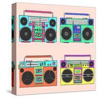 80S Boomboxes-victoria pineapple-Stretched Canvas