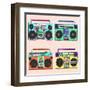 80S Boomboxes-victoria pineapple-Framed Art Print