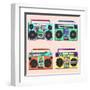 80S Boomboxes-victoria pineapple-Framed Art Print