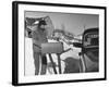 85 Year-Old Elmer Bull Out to Meet Rural Mailman Mark Whalon Making Rounds in Sub-Zero Weather-null-Framed Photographic Print