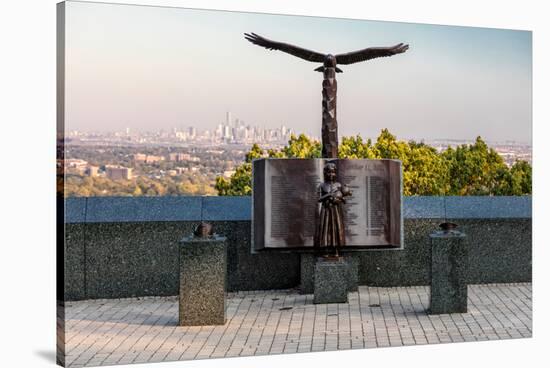 9/11 Memorial Eagle Rock Reservation in West Orange, New Jersey with view of New York City-null-Stretched Canvas