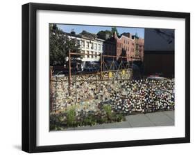 9/11 Messages on Tiles on Fence in Greenwich Village, Manhattan, New York, New York State, USA-Robert Harding-Framed Photographic Print