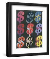 $9, 1982 (on black)-Andy Warhol-Framed Giclee Print