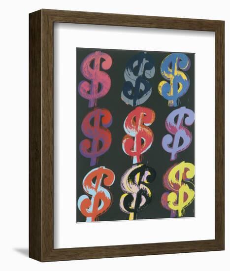 $9, 1982 (on black)-Andy Warhol-Framed Giclee Print