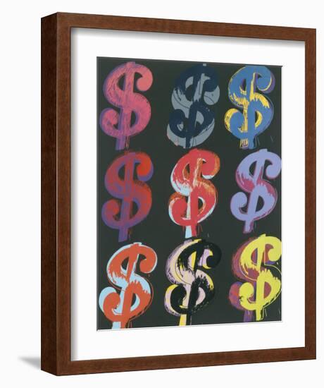 $9, 1982 (on black)-Andy Warhol-Framed Giclee Print