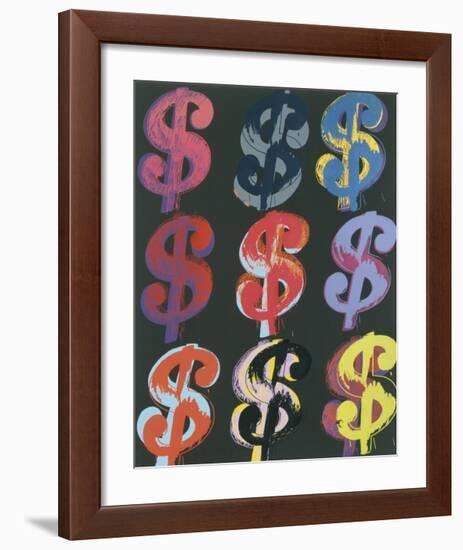 $9, 1982 (on black)-Andy Warhol-Framed Giclee Print