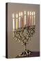 9-Branched Candelabra Used in Judaism at Hannukah-null-Stretched Canvas