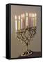 9-Branched Candelabra Used in Judaism at Hannukah-null-Framed Stretched Canvas