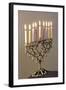 9-Branched Candelabra Used in Judaism at Hannukah-null-Framed Photographic Print