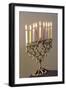 9-Branched Candelabra Used in Judaism at Hannukah-null-Framed Photographic Print
