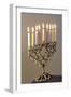 9-Branched Candelabra Used in Judaism at Hannukah-null-Framed Photographic Print