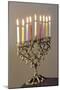 9-Branched Candelabra Used in Judaism at Hannukah-null-Mounted Photographic Print