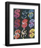 $9, c.1982 (on black)-Andy Warhol-Framed Art Print