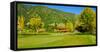 9-hole golf course in autumn at Pine Mountain Club, California-null-Framed Stretched Canvas