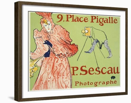 9, Place Pigalle, P. Sescau Photographe, 1894-Henri de Toulouse-Lautrec-Framed Giclee Print