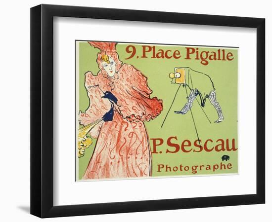 9, Place Pigalle, P. Sescau Photographe, 1894-Henri de Toulouse-Lautrec-Framed Premium Giclee Print