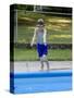 9 Year Old Boy Jumping into the Swimming Pool, Kiamesha Lake, New York, USA-Paul Sutton-Stretched Canvas