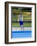 9 Year Old Boy Jumping into the Swimming Pool, Kiamesha Lake, New York, USA-Paul Sutton-Framed Photographic Print