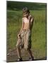 9 Year Old Boy Posing on a Rock Next to a Pond, Woodstock, New York, USA-Paul Sutton-Mounted Photographic Print