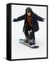 9 Year Old Boy Riding His Snowboard, New York, USA-Paul Sutton-Framed Stretched Canvas