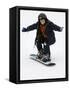 9 Year Old Boy Riding His Snowboard, New York, USA-Paul Sutton-Framed Stretched Canvas