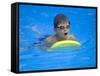 9 Year Old Boy Swimming in Pool, Kiamesha Lake, New York, USA-Paul Sutton-Framed Stretched Canvas