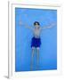 9 Year Old Boy Swimming in Pool, Kiamesha Lake, New York, USA-Paul Sutton-Framed Photographic Print