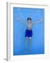 9 Year Old Boy Swimming in Pool, Kiamesha Lake, New York, USA-Paul Sutton-Framed Photographic Print