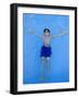 9 Year Old Boy Swimming in Pool, Kiamesha Lake, New York, USA-Paul Sutton-Framed Photographic Print