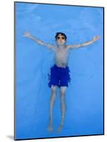 9 Year Old Boy Swimming in Pool, Kiamesha Lake, New York, USA-Paul Sutton-Mounted Photographic Print