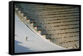 90 Meter Ski Jump During the 1972 Olympics-John Dominis-Framed Stretched Canvas