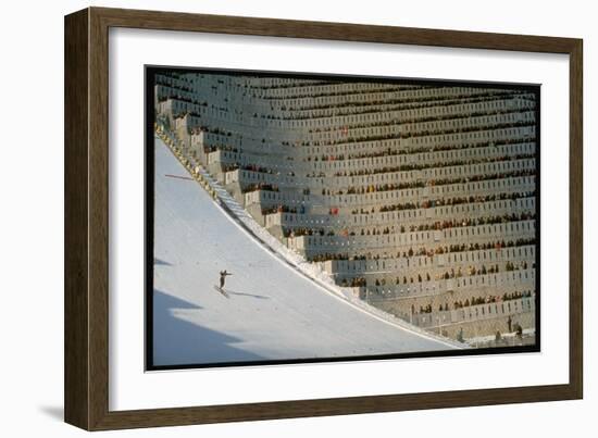 90 Meter Ski Jump During the 1972 Olympics-John Dominis-Framed Photographic Print