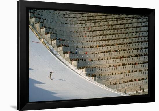 90 Meter Ski Jump During the 1972 Olympics-John Dominis-Framed Photographic Print