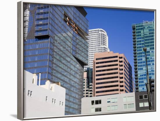 900 Figueroa Tower on the Left in Downtown Los Angeles, California, USA-Richard Cummins-Framed Photographic Print
