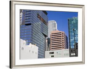 900 Figueroa Tower on the Left in Downtown Los Angeles, California, USA-Richard Cummins-Framed Photographic Print