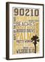 90210, California - Typography-Lantern Press-Framed Art Print