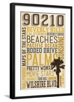 90210, California - Typography-Lantern Press-Framed Art Print