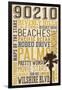 90210, California - Typography-Lantern Press-Framed Art Print