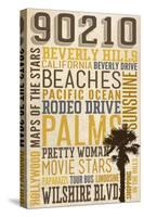 90210, California - Typography-Lantern Press-Stretched Canvas