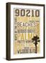 90210, California - Typography-Lantern Press-Framed Art Print