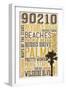 90210, California - Typography-Lantern Press-Framed Art Print