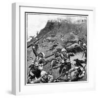 92nd Gordon Highlanders in Retreat, Battle of Majuba Hill, 1st Boer War, 26-27 February 1881-Richard Caton Woodville II-Framed Giclee Print