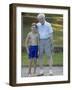 96 Year Old Grandfather with 9 Year Old Grandson at Poolside, Kiamesha Lake, New York, USA-Paul Sutton-Framed Photographic Print