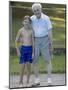 96 Year Old Grandfather with 9 Year Old Grandson at Poolside, Kiamesha Lake, New York, USA-Paul Sutton-Mounted Photographic Print