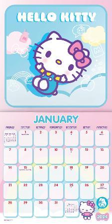 Cute Sanrio Yearly 2024 Calendar Poster