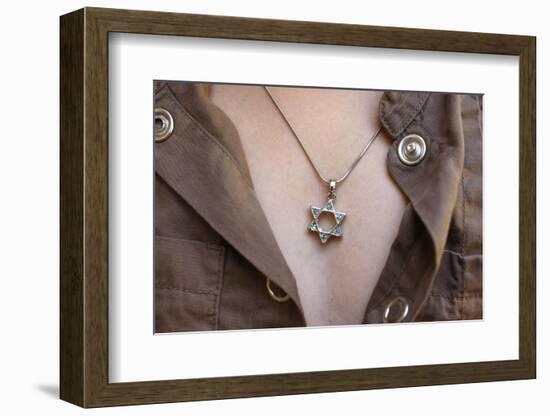 A 10-year-old girl wearing Star of David jewelry, Hertzliya-Godong-Framed Photographic Print