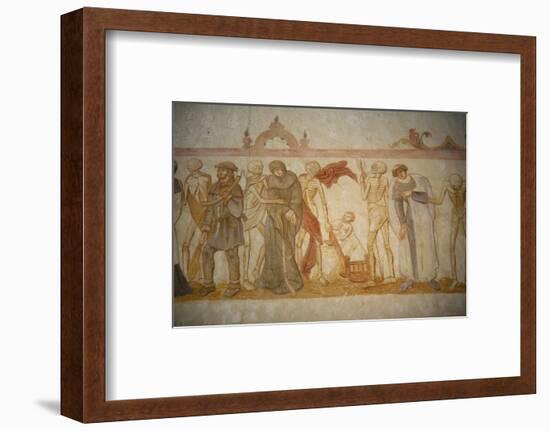 A 15th century fresco depicting a death dance, La Ferte-Loupiere, Yonne, France-Godong-Framed Photographic Print