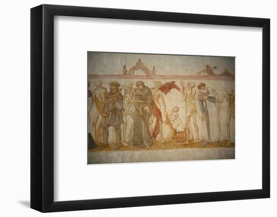 A 15th century fresco depicting a death dance, La Ferte-Loupiere, Yonne, France-Godong-Framed Photographic Print