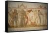 A 15th century fresco depicting a death dance, La Ferte-Loupiere, Yonne, France-Godong-Framed Stretched Canvas